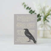 Edgar Allan Poe "Raven" Briefkaart (Staand voorkant)