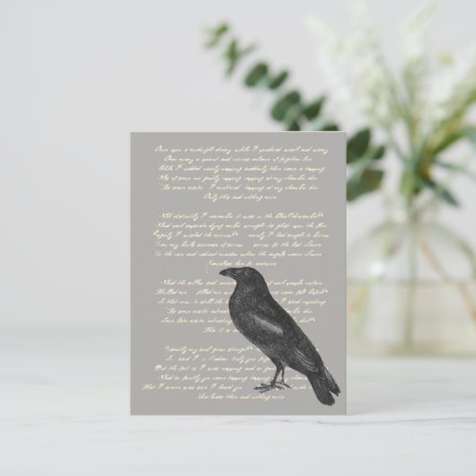Edgar Allan Poe "Raven" Briefkaart (Staand voorkant)