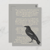 Edgar Allan Poe "Raven" Briefkaart (Voorkant / Achterkant)