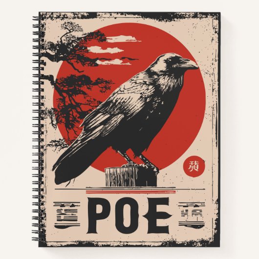 Edgar Allan Poe Raven Gothic Literatuur Ontwerp Notitieboek (Voorkant)