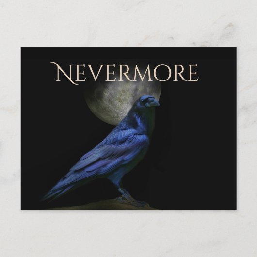 Edgar Allan Poe Raven Halloween Nevermore Briefkaart (Voorkant)