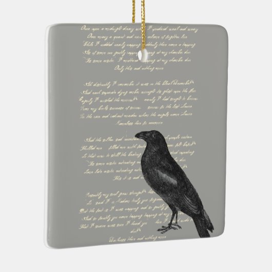 Edgar Allan Poe "Raven" Keramisch Ornament (Rechts)