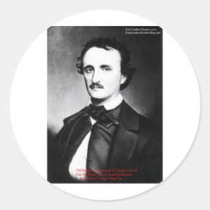 Edgar Allan Poe "Religie Is" Wijsheid Citaat Cadea Ronde Sticker