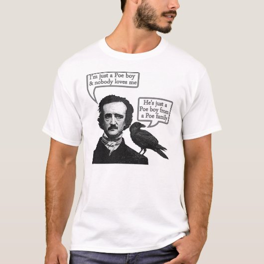 Edgar Allan Poe Riffs on Queen's Bohemen Rhapsody T-shirt (Voorkant)