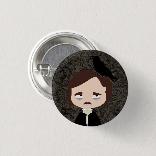 Edgar Allan Poe Ronde Button 3,2 Cm (Voorkant /achterkant)