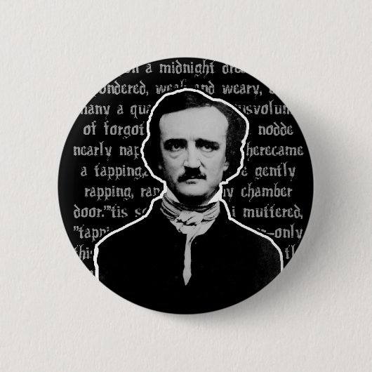 Edgar Allan Poe Ronde Button 5,7 Cm (Voorkant)