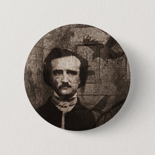 Edgar Allan Poe Ronde Button 5,7 Cm (Voorkant)