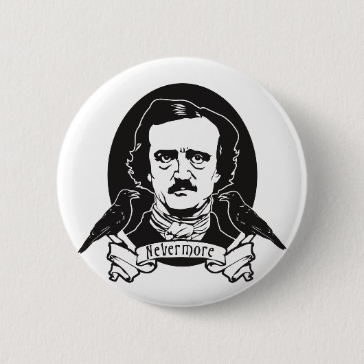 Edgar Allan Poe Ronde Button 5,7 Cm (Voorkant)