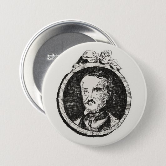 Edgar Allan Poe Ronde Button 7,6 Cm (Voorkant /achterkant)