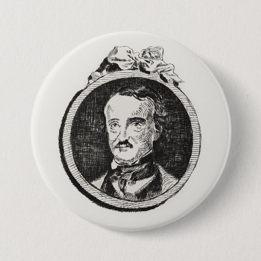Edgar Allan Poe Ronde Button 7,6 Cm (Voorkant)