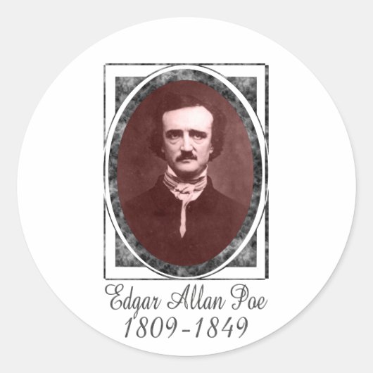 Edgar Allan Poe Ronde Sticker (Voorkant)