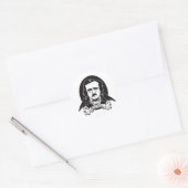 Edgar Allan Poe Ronde Sticker (Envelop)