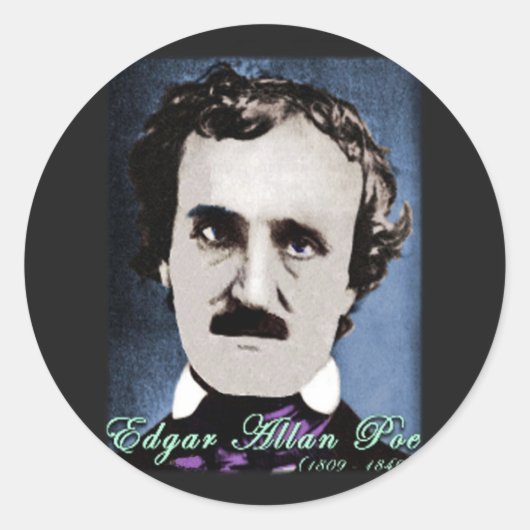 Edgar Allan Poe Ronde Sticker (Voorkant)