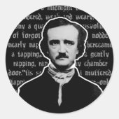 Edgar Allan Poe Ronde Sticker (Voorkant)