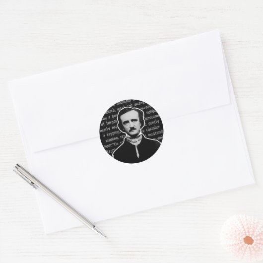 Edgar Allan Poe Ronde Sticker (Envelop)