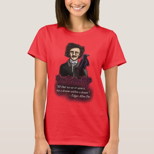 Edgar Allan Poe Shirt, Dark Academia Shirt (Voorkant)