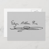 Edgar Allan Poe Signature Briefkaart (Voorkant / Achterkant)