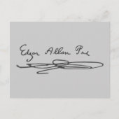 Edgar Allan Poe Signature Briefkaart (Voorkant)