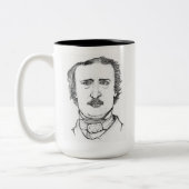 Edgar Allan Poe Stipple Art Coffee Mug Tweekleurige Koffiemok (Links)
