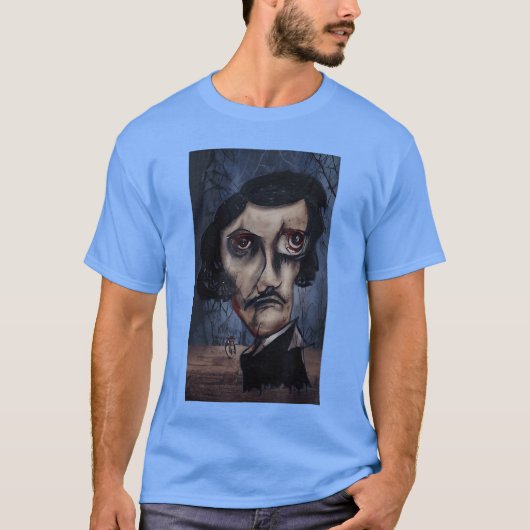 Edgar Allan Poe surreële gotische horror grap T-shirt (Voorkant)