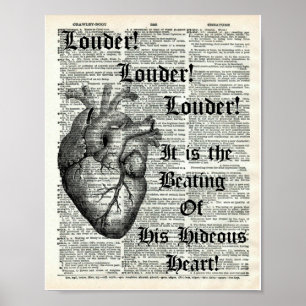 Edgar Allan Poe Tell Tale Heart Dictionary Afdrukk Poster