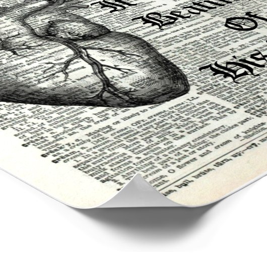 Edgar Allan Poe Tell Tale Heart Dictionary Afdrukk Poster (Hoek)