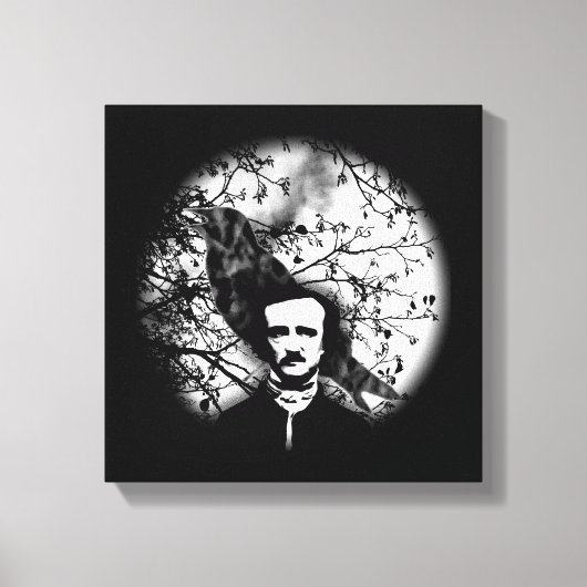 Edgar Allan Poe 'The Raven' Canvas Afdruk (Voorkant)