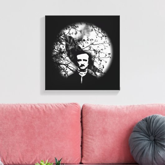 Edgar Allan Poe 'The Raven' Canvas Afdruk (Insitu (Woonkamer))
