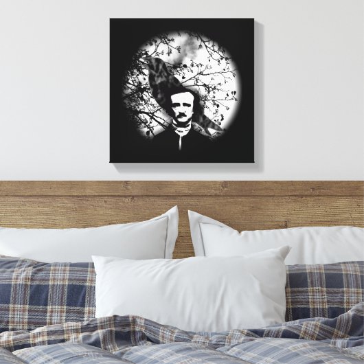 Edgar Allan Poe 'The Raven' Canvas Afdruk (Insitu (Slaapkamer))