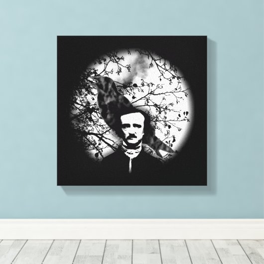 Edgar Allan Poe 'The Raven' Canvas Afdruk (Insitu (Houten vloer))
