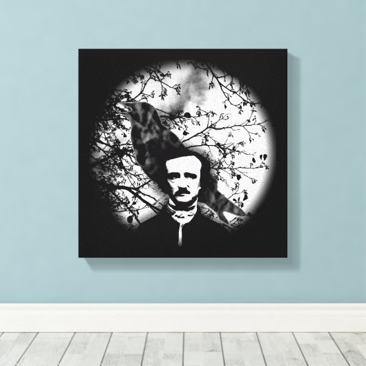 Edgar Allan Poe 'The Raven' Canvas Afdruk (Insitu (Houten vloer))