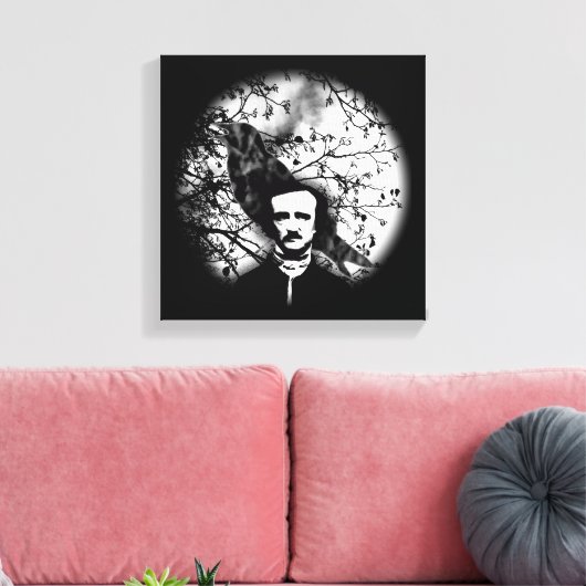 Edgar Allan Poe 'The Raven' Canvas Afdruk (Insitu (Woonkamer))