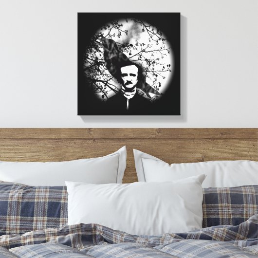 Edgar Allan Poe 'The Raven' Canvas Afdruk (Insitu (Slaapkamer))
