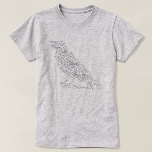 Edgar Allan Poe The Raven Dames Typografie Shirt (Design voorkant)
