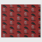 Edgar Allan Poe the Raven Skull Gothic Cadeaupapier (Vlak)