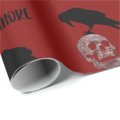 Edgar Allan Poe the Raven Skull Gothic Cadeaupapier (Rol Hoek)