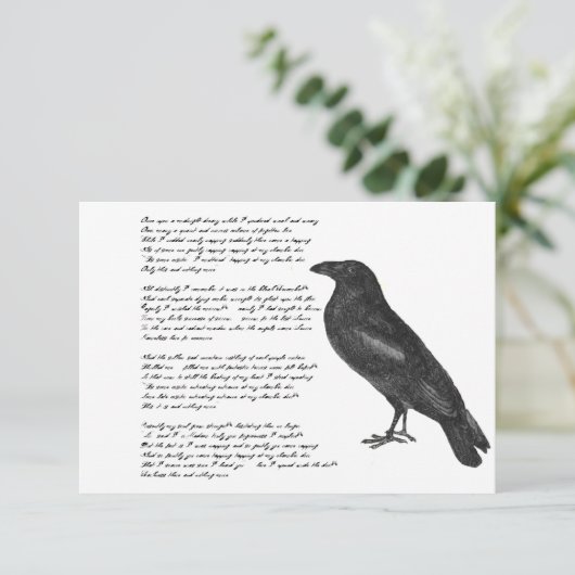 Edgar Allan Poe "The Raven" Wenskaart (Staand voorkant)