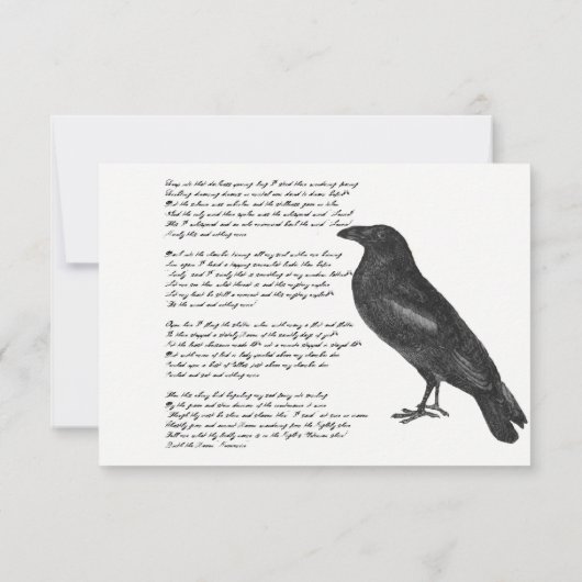 Edgar Allan Poe "The Raven" Wenskaart (Achterkant)