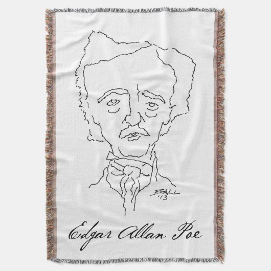 Edgar Allan Poe Throw Blanket Deken (Voorkant Verticaal)