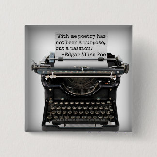Edgar Allan Poe-toets Vierkante Button 5,1 Cm