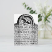Edgar Allan Poe Tombstone. Creepy Halloween Afbeel Briefkaart (Staand voorkant)