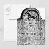 Edgar Allan Poe Tombstone. Creepy Halloween Afbeel Briefkaart (Voorkant / Achterkant)