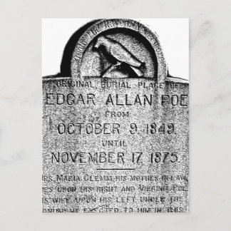 Edgar Allan Poe Tombstone. Creepy Halloween Afbeel Briefkaart