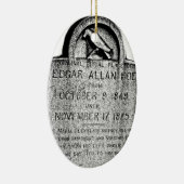 Edgar Allan Poe Tombstone. Creepy Halloween Afbeel Keramisch Ornament (Rechts)