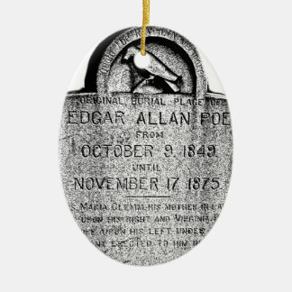 Edgar Allan Poe Tombstone. Creepy Halloween Afbeel Keramisch Ornament
