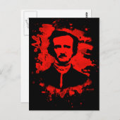 Edgar Allan Poe Tribute (rood) Briefkaart (Voorkant / Achterkant)