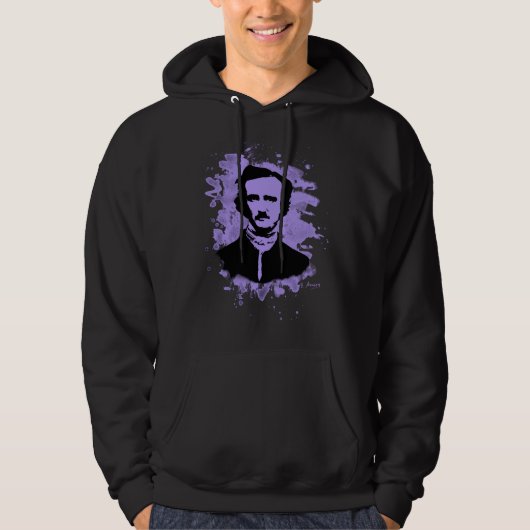 Edgar Allan Poe Tribute (violet) Hoodie (Voorkant)