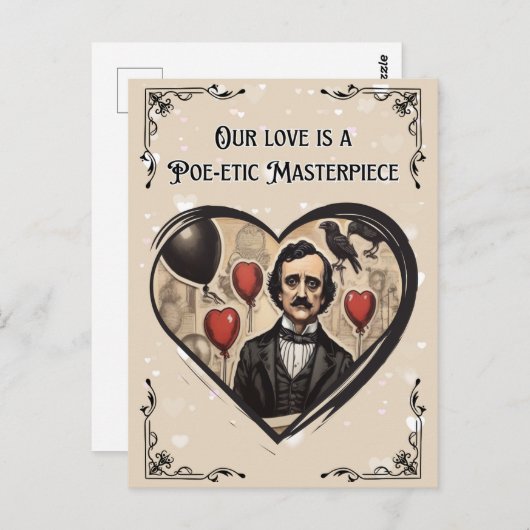  Edgar Allan Poe Valentijnsdag Briefkaart (Voorkant / Achterkant)