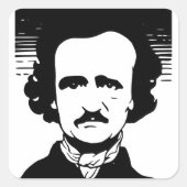Edgar Allan Poe Vierkante Sticker (Voorkant)