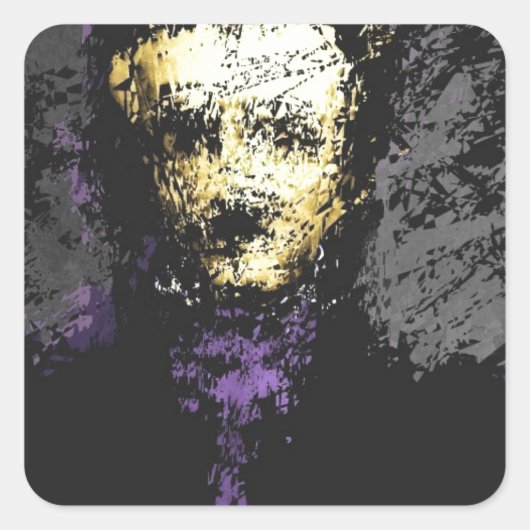 Edgar Allan Poe Vierkante Sticker (Voorkant)